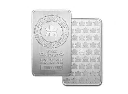 The Royal Canadian Mint 10 oz silver bar