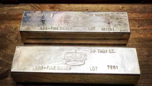 Two rare 50 oz. California Crown Mint Bars.