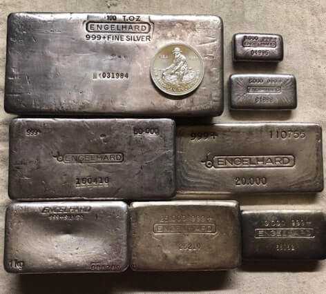A collection of Engelhard bars.