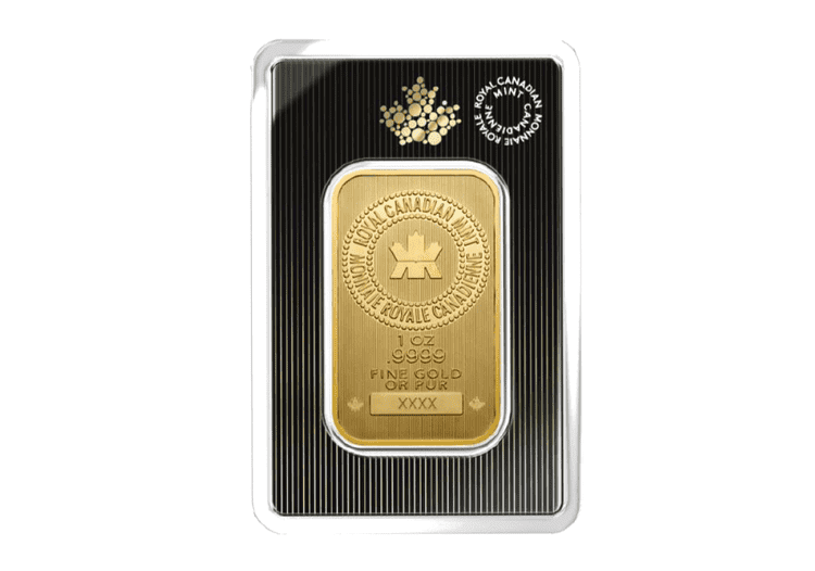 A one ounce Royal Canadian Mint gold wafer.