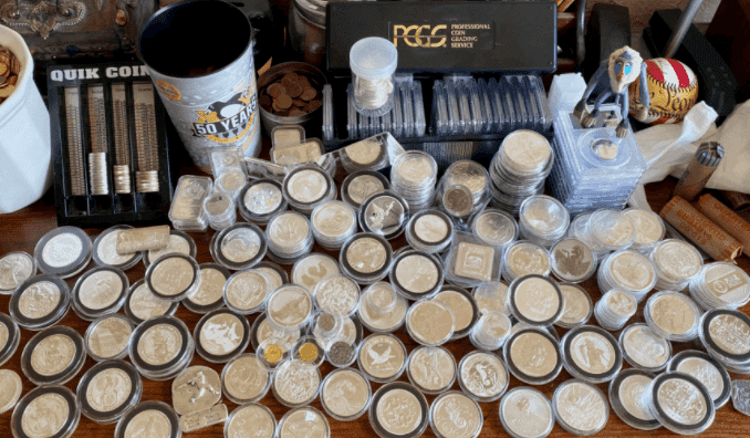 A huge collection of silver coins